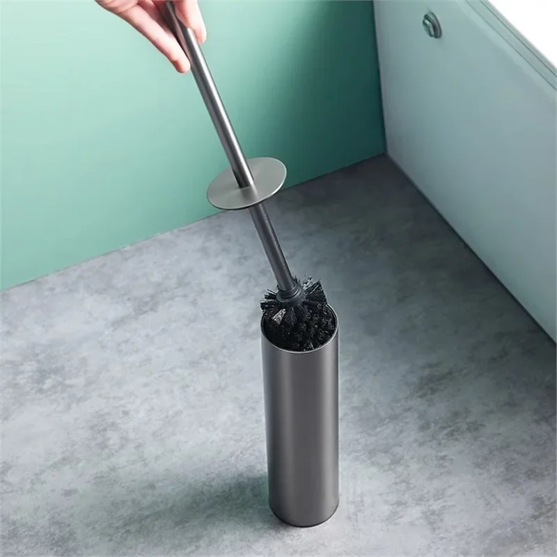 Toilet Brush Holder 304 Stainless Steel Bathrom Toilet Brush Holder Gray/Gold/Black Wall Mounted WC Cleaner Brush Tools 2