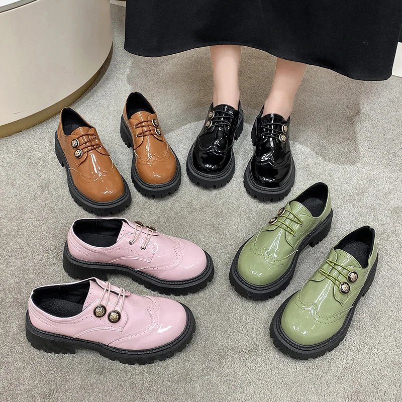 

Женская весенняя новинка 2025, повседневная кожаная обувь на платформе, удобные и универсальные лоферы