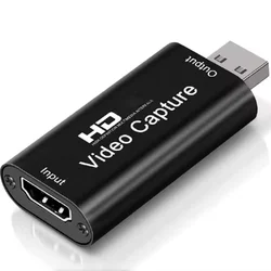 4K HDMI-Compatible Video Capture Card Streaming Board Capture USB 2.0 1080P Card Grabber Recorder Box for PS4 Game DVD Camera