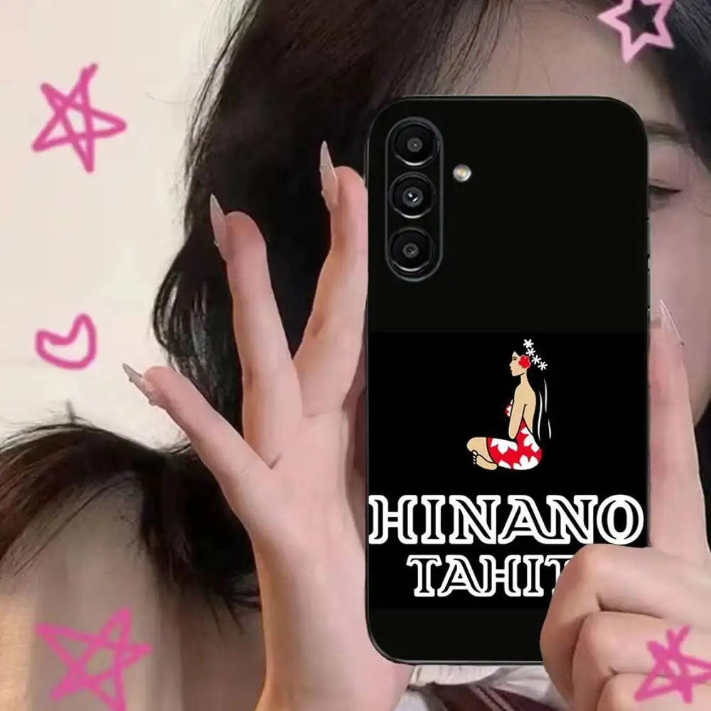 حافظة هاتف H-Hinano Tahiti Girl Beach لهاتف سامسونج S24,S21,S22,S23,S30,Ultra,S20,Plus,Fe,Lite,Note,10,9,5G غطاء ناعم أسود
