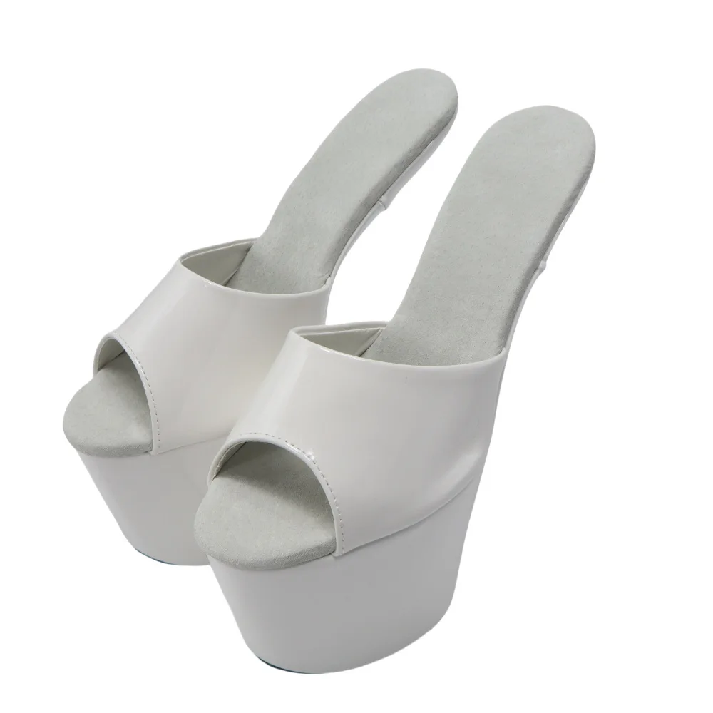 

Slip-On Peep Toe Stilettos - 20cm Ultra High Heels 10cm Platform Rootless Design for Nightclub & Performance Events