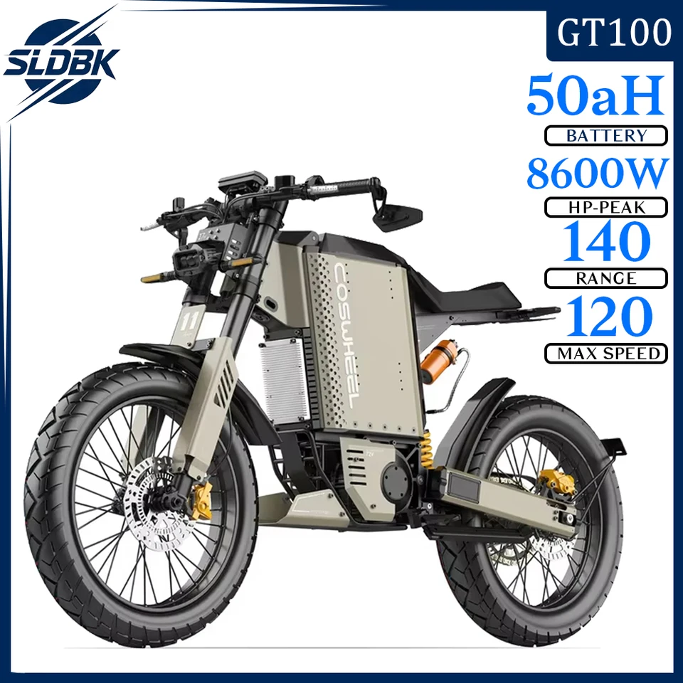SLDBK Electric Motorcycles 12000W Peak Electric Bike New Adult Off Road Ebike Electric Dirt Bike 72V50AH Lithium Battery E-bike image 1