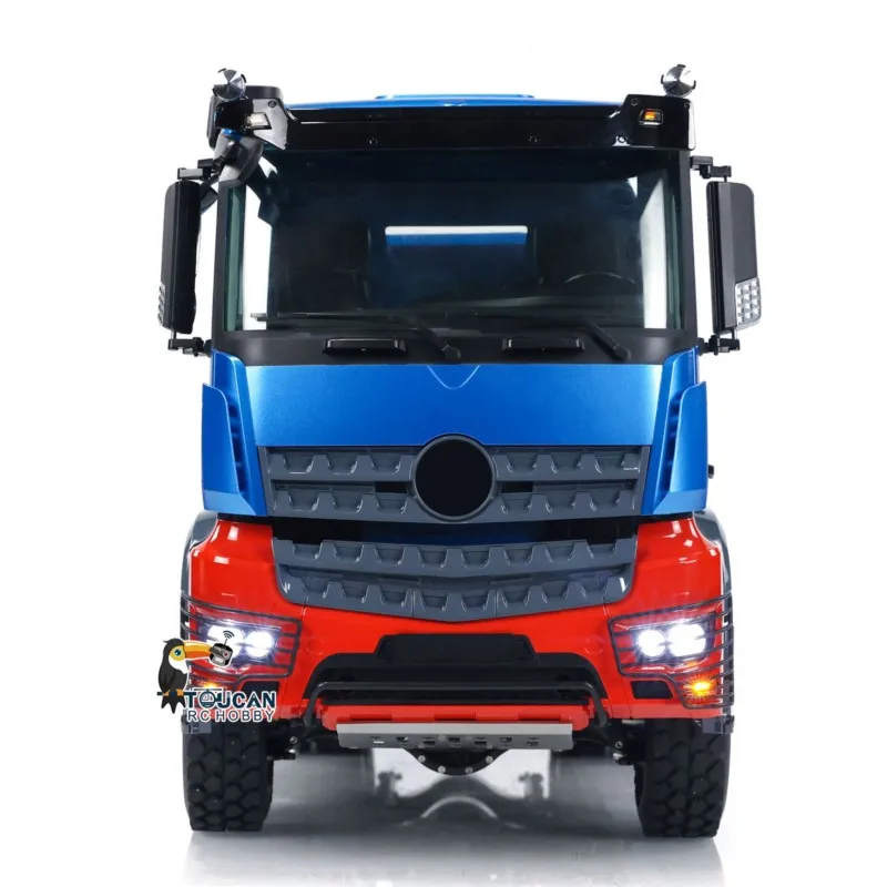 1:14 LESU 6x6 3軸RC油圧ダンプトラックDIY塗装済み完成品ラジコン3方向ティッパー車ライトサウンド車両玩具