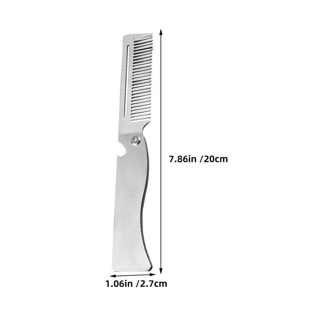 Anti-Static Folding Hair Comb for Men – Compact Beard Grooming Comb with Protective Cover