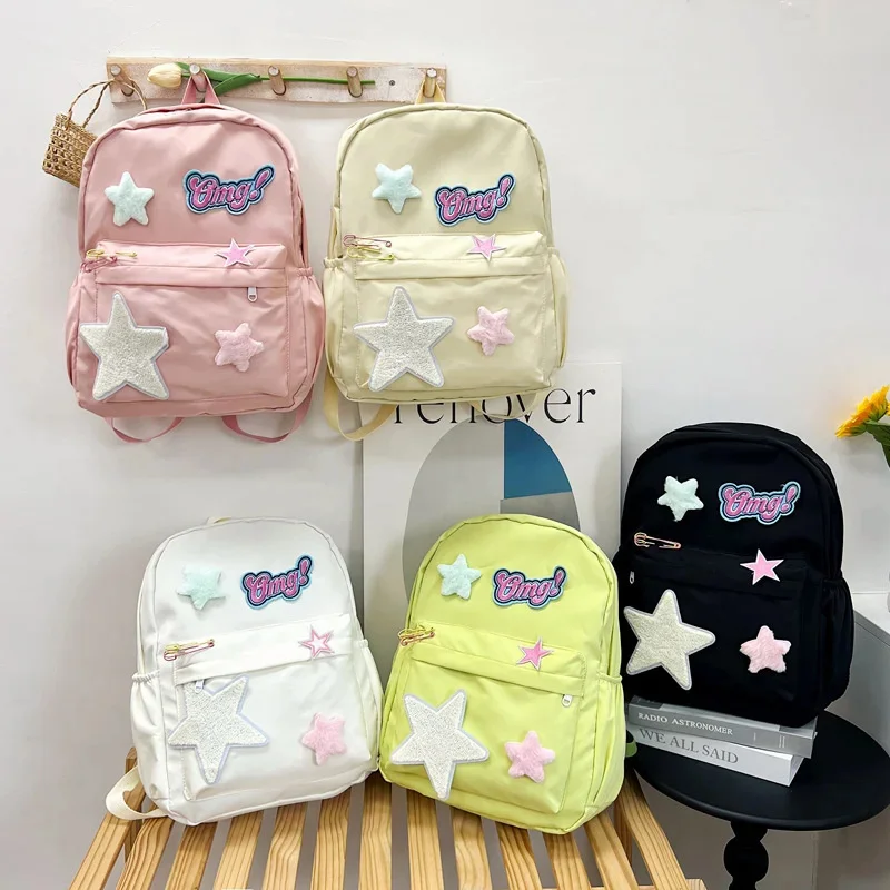 

Y2K Lovely Girl Backpack Star Trendy Bag Students Backpack Female Sports Cartoon Backpacks For Women Mochilas Travel Rucksack