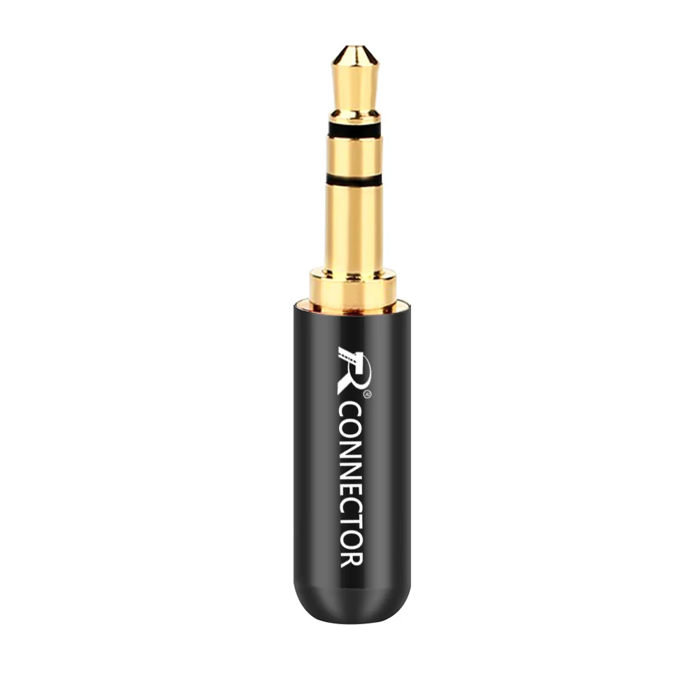 10pcs Mini Jack 3.5mm 3 Pin Stereo Male Connector Gold Plated Plug Aluminum Tube 3 Pole 3.5mm Stereo Plug DIY Headphone Jack