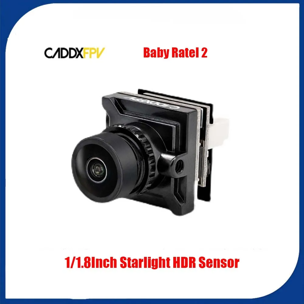 

Caddx Baby Ratel 2 FPV Analog Camera 1/1.8-Inch Starlight HDR 165° FOV 1200TVL Low Latency Day Night Vision for RC Drone