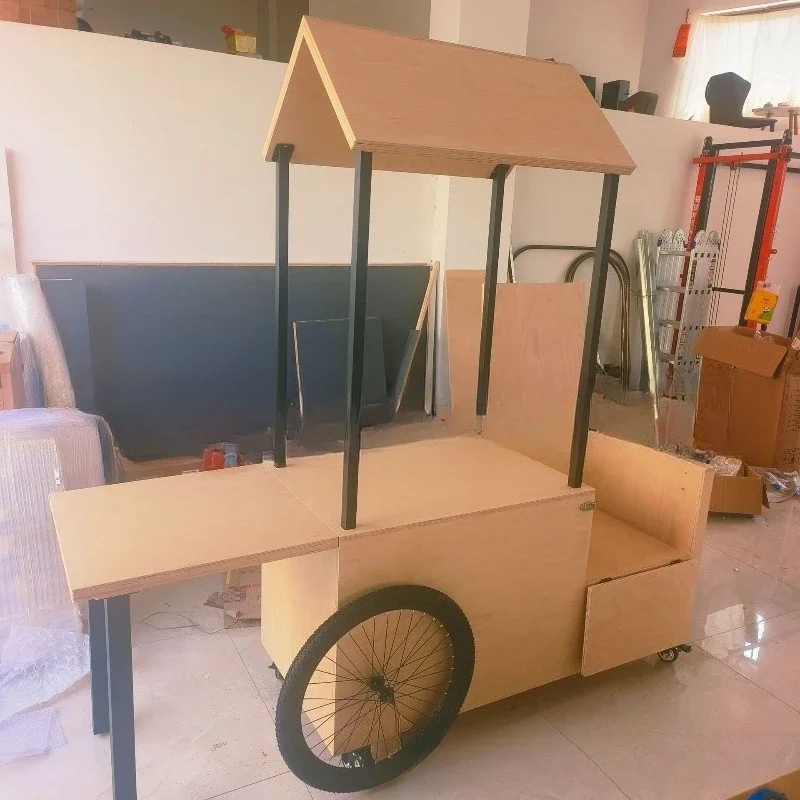 Log Movable Multifunctional Vending Truck Mobile Dining Truck Scenic Area Product Promotions Booth Shelf Outdoor Exhibition
