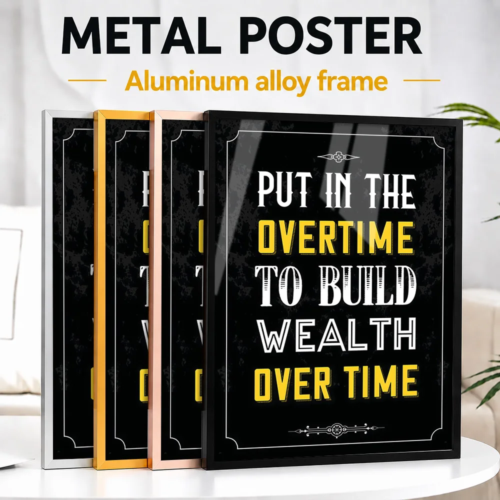 Put In The Work Framed Aluminum Metal Poster Customized Bold Typography Wall Art Perfect Within Office As Ambitious Thinkers