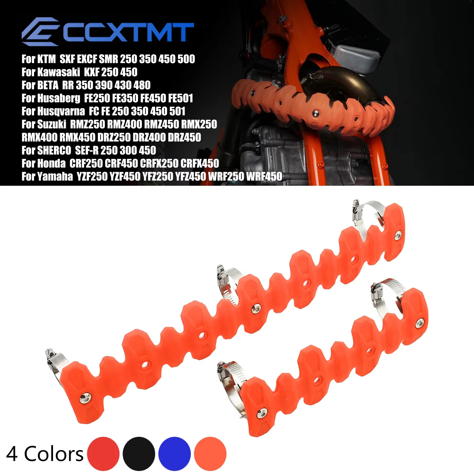 220mm 400mm Exhaust Head Pipe Muffler Heat Shield Cover Guard For Beta RR 430 350 390 480 4T KTM SXF EXCF SMR 350 450 500 250