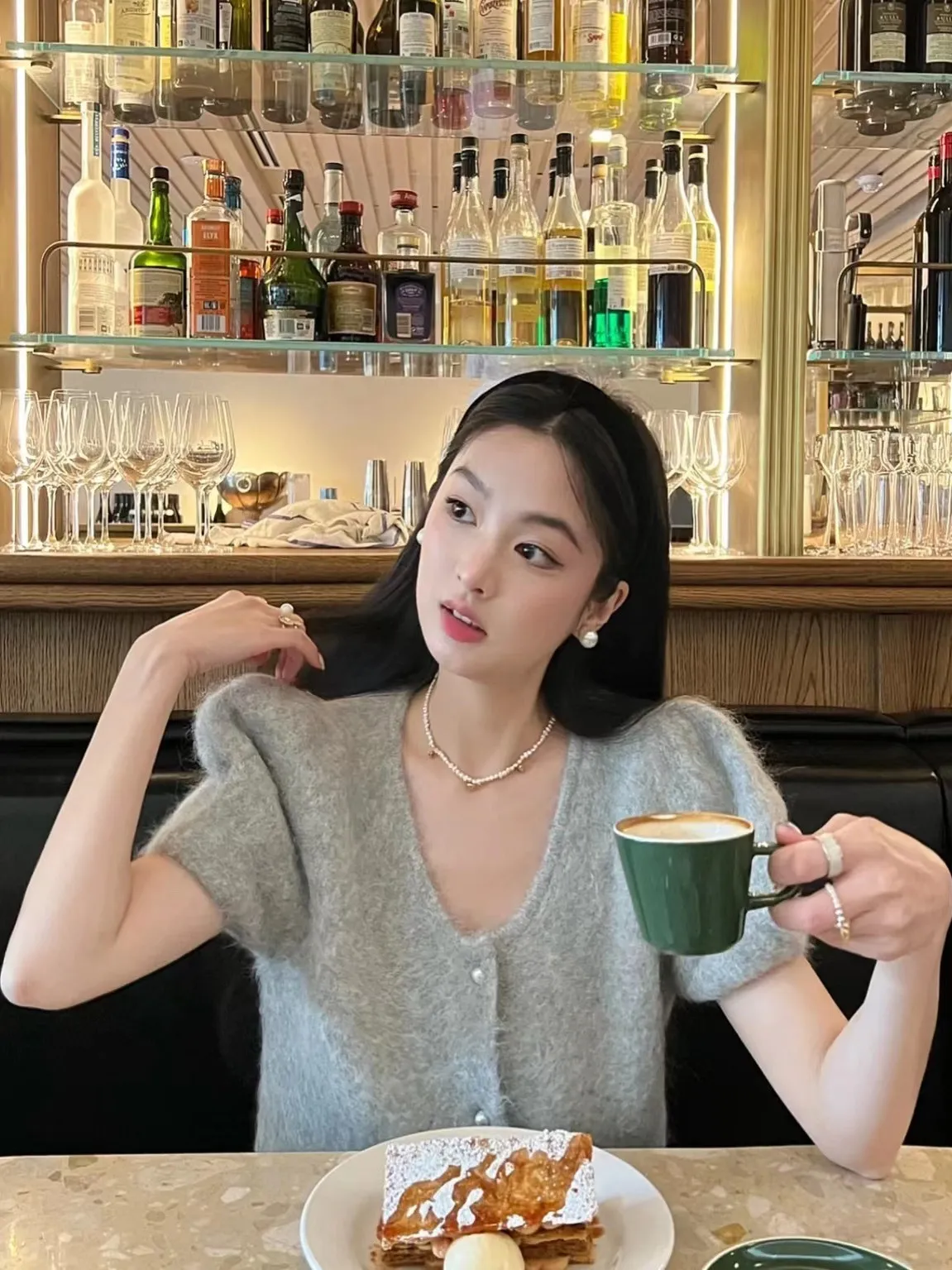 ay round Ne Bubble Sve Knitted Open Cardigan Loose Faionable Korean Sle ort Sve V-Ne Single Button Women's ...