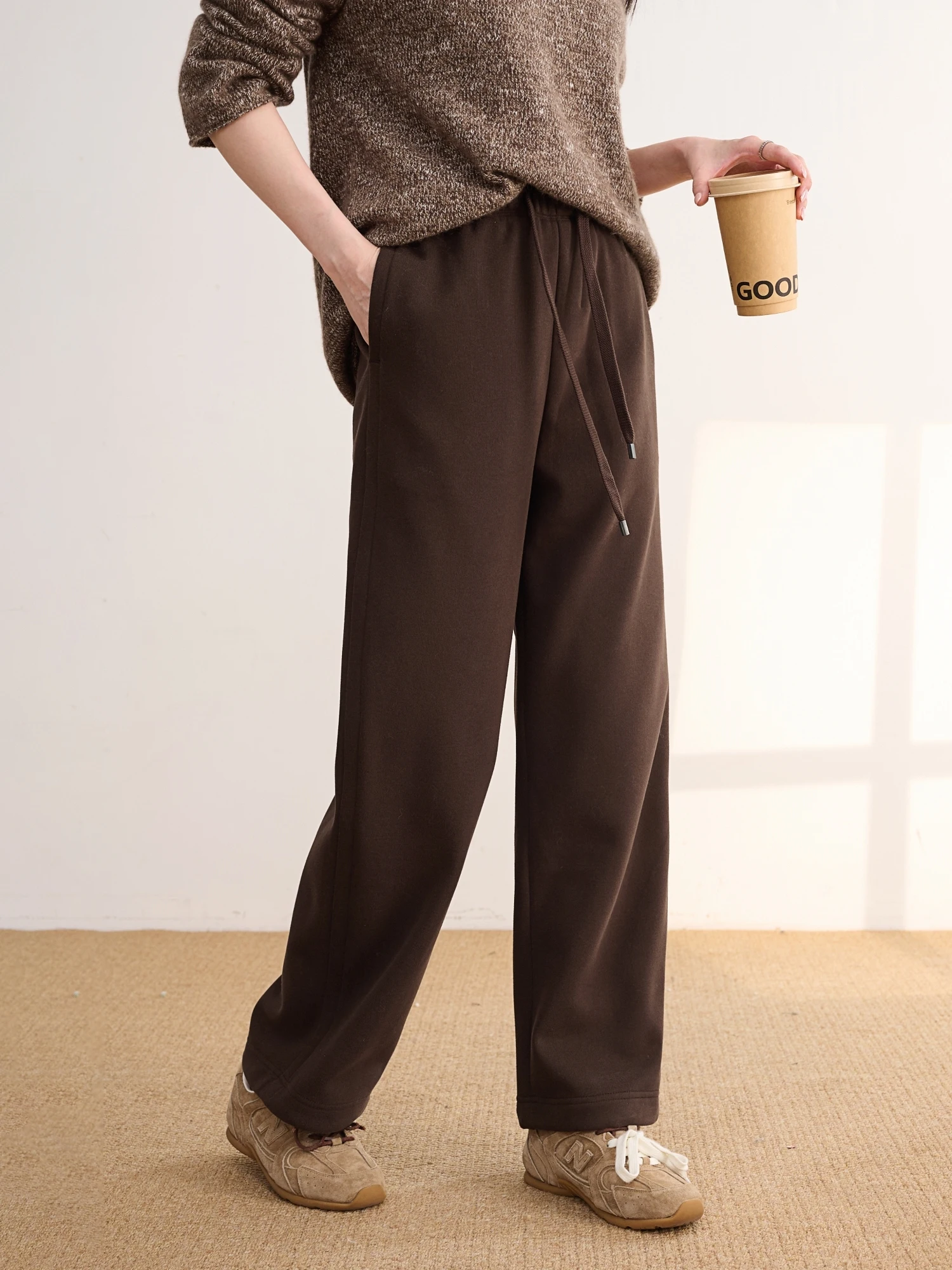 

Брюки JPOO в американском стиле, из утолщенного флиса с добавлением хлопка, широкие, с манжетами, повседневные, с высокой талией, прямого кроя, для ежедневной носки