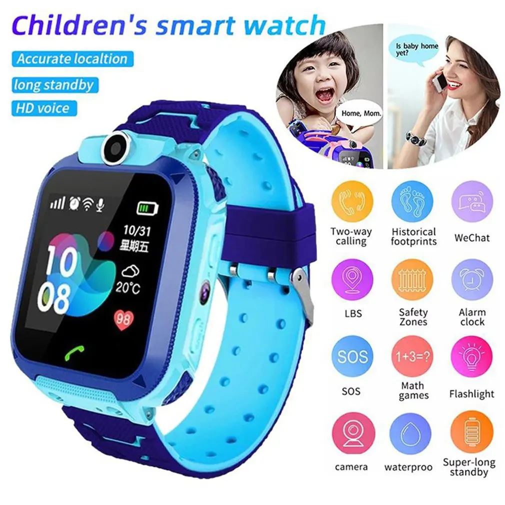 New Smart Watch For Kids Q12 Smart Watches For Boys Girl Smartwatch GPS Tracker Watch Wrist Mobile Camera Cell Phone Best Gift