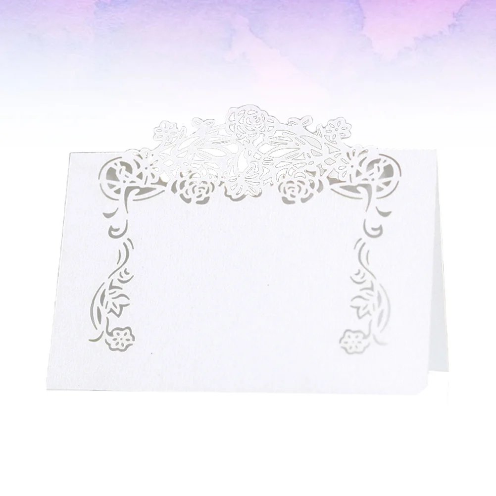 

50Pcs Wedding Table Seat Name Card Paper Pastoral Style for Party Banquet Paper Place Card Wedding Seat