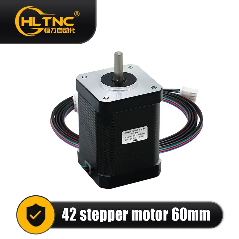 HTNC 42HS60 Nema17 Stepper Motor, 60mm Body 1.5A 0.7Nm(7kg.cm) 5mm Shaft 1.8° 2-Phase 4-Wire for CNC Router 3D Printer