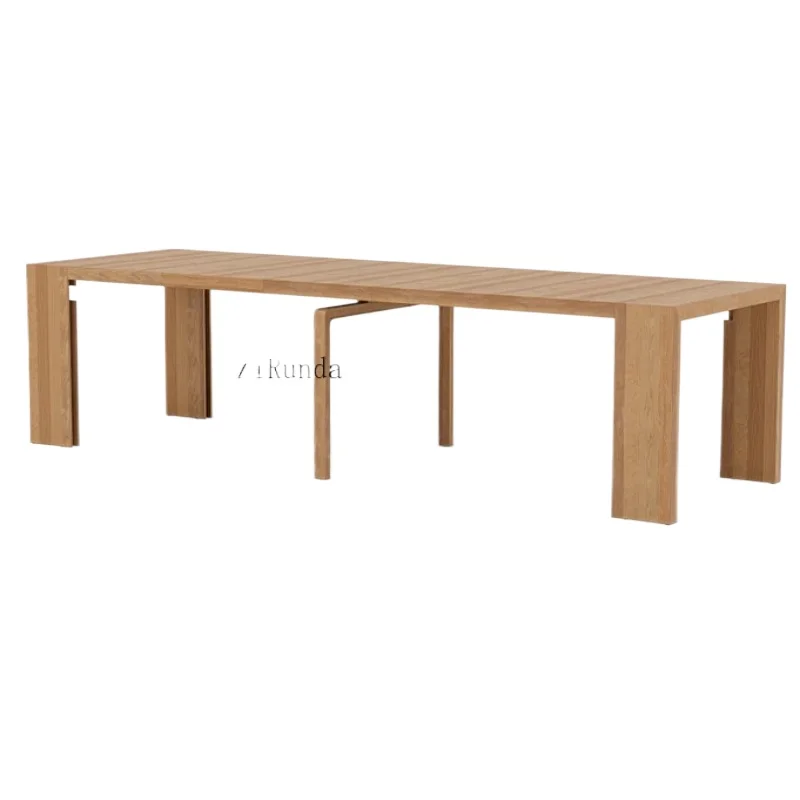 Modern style custom color rectangular retractable and deformable dining table, suitable for restaurant use