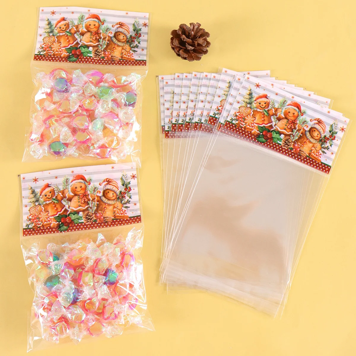 30/50 stücke Weihnachten Süßigkeiten Cookie Taschen Selbstklebende Snack Zellophan Taschen Weihnachten Party Dekoration Navidad Geschenk Neue Jahr 2026 – Detail 3