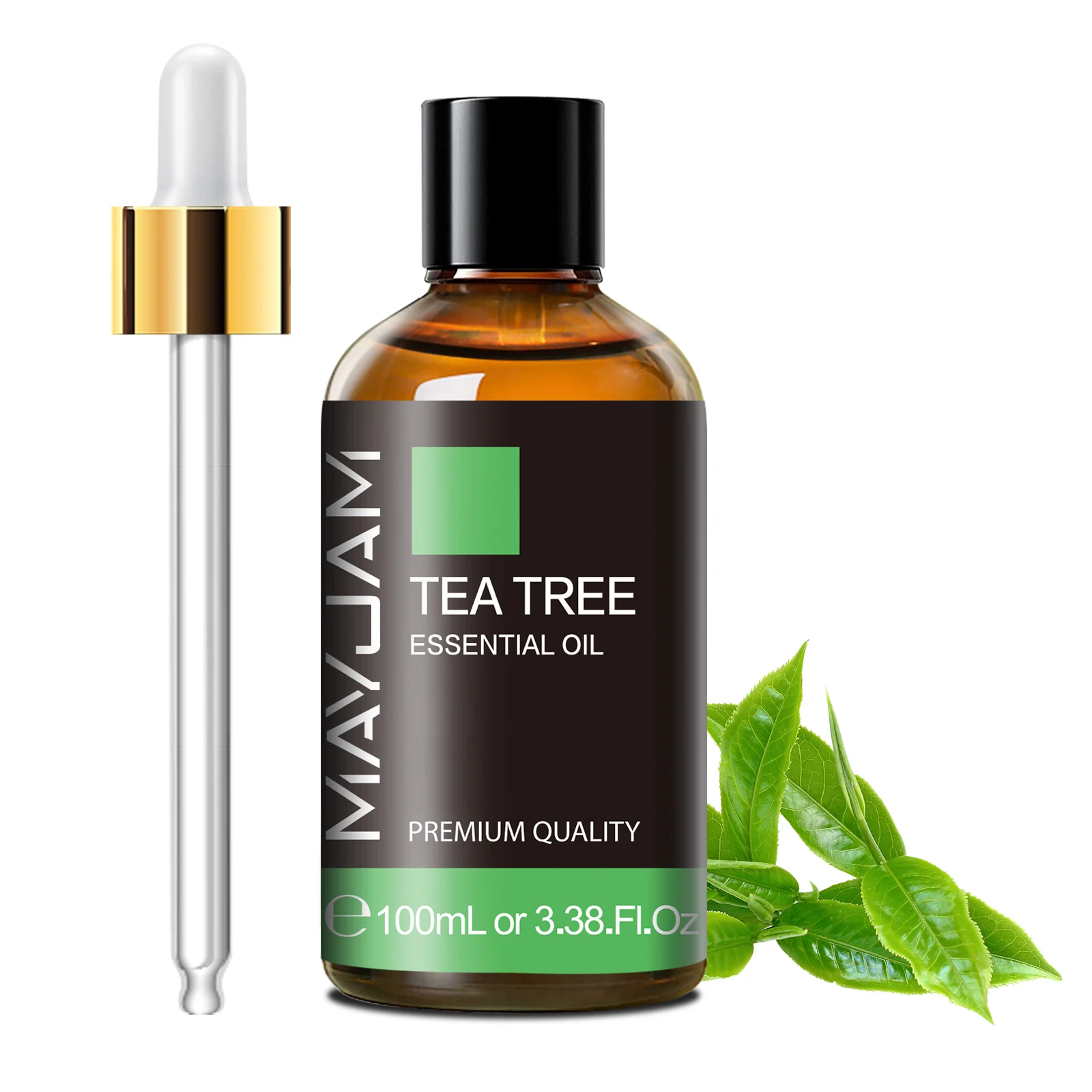 MAYJAM 100 ml pure etherische olie met glazen druppelaar, aromatherapie etherische oliën lavendel eucalyptus rozemarijn vanille aroma-olie