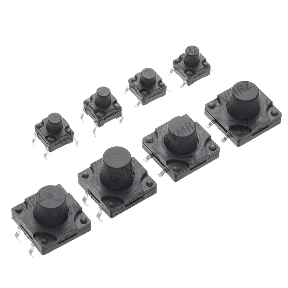 12x12mm SMD/DIP Tactile Switch, 12V 50mA, 4-Pin Waterproof Momentary for PCB Integrated circut