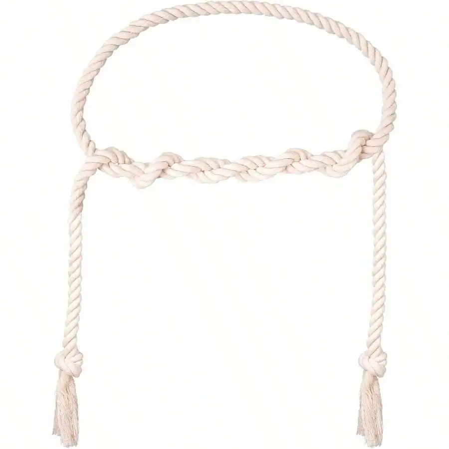 

Cotton Braided Waist Rope Belt For Women Medieval Costume Halloween Dress Accessory