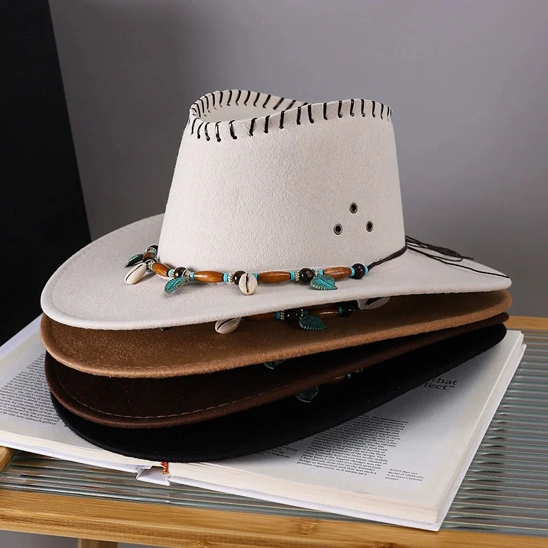 Men's Summer Western Cowboy Rider Hat, Travel and Photo-Ready Sun Hat, Jazz Bowler Hat, Grassland and Beach Sun Hat