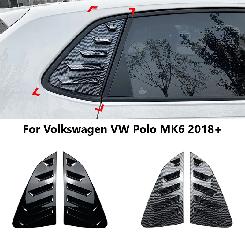

Накладка на жалюзи заднего стекла автомобиля для Volkswagen VW Polo MK6 2018 + заднее затвор, боковые треугольные комплекты кузова, автомобильные аксессуары