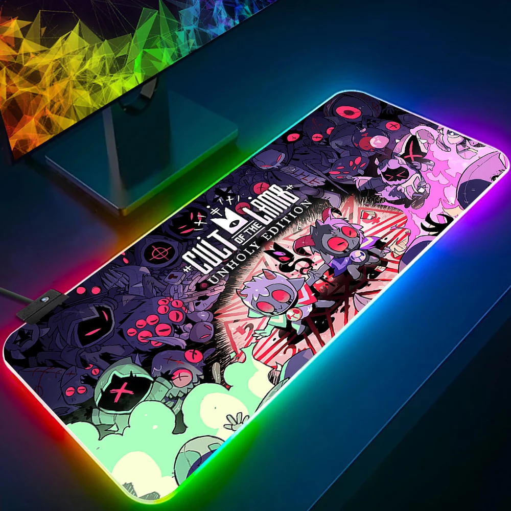 Action Adventure Game Lamb RGB Pc Gamer Keyboard Mouse Pad Mousepad LED Glowing Mouse Mats Rubber Gaming Computer Mausepad 3