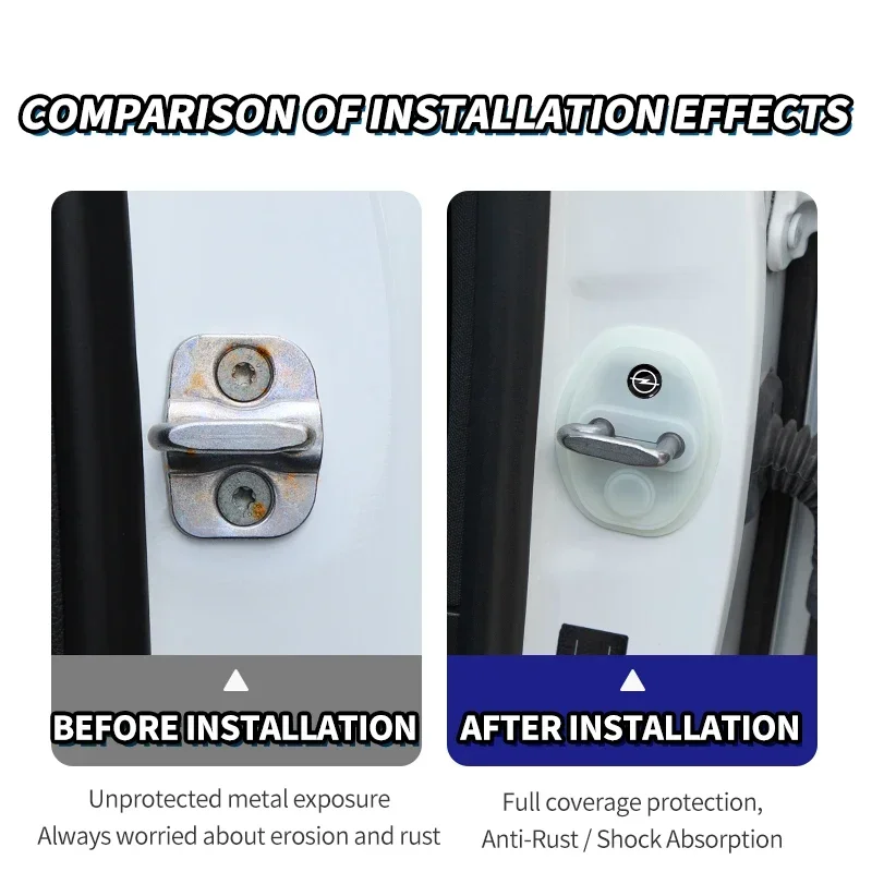 جديد 4 قطعة السيارات سيليكون قفل الباب غطاء واقية غطاء ملصق لأوبل إنسيجنيا أسترا انتارا آدم ميريفا زافيرا H G كورسا