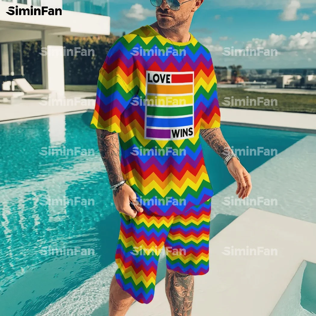 Lgbt orgulho jesus arco-íris 3d impresso camisa dos homens calções de bordo definir ternos de verão feminino camiseta topo treino de duas peças esportivas 1