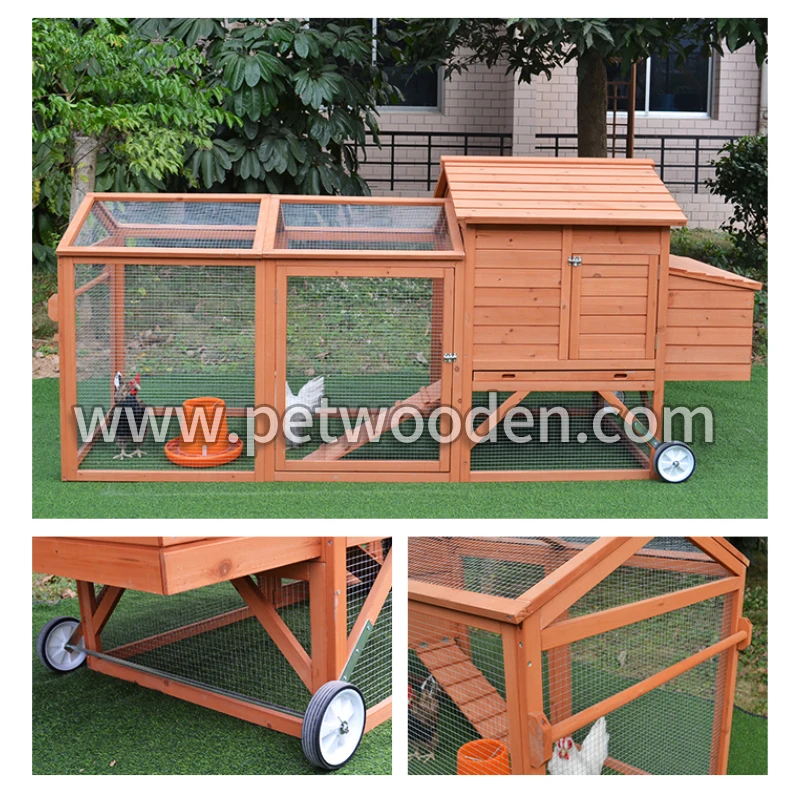 Wholesale Animal Cages Wooden Hen House Chicken Coop Cage With Large Run