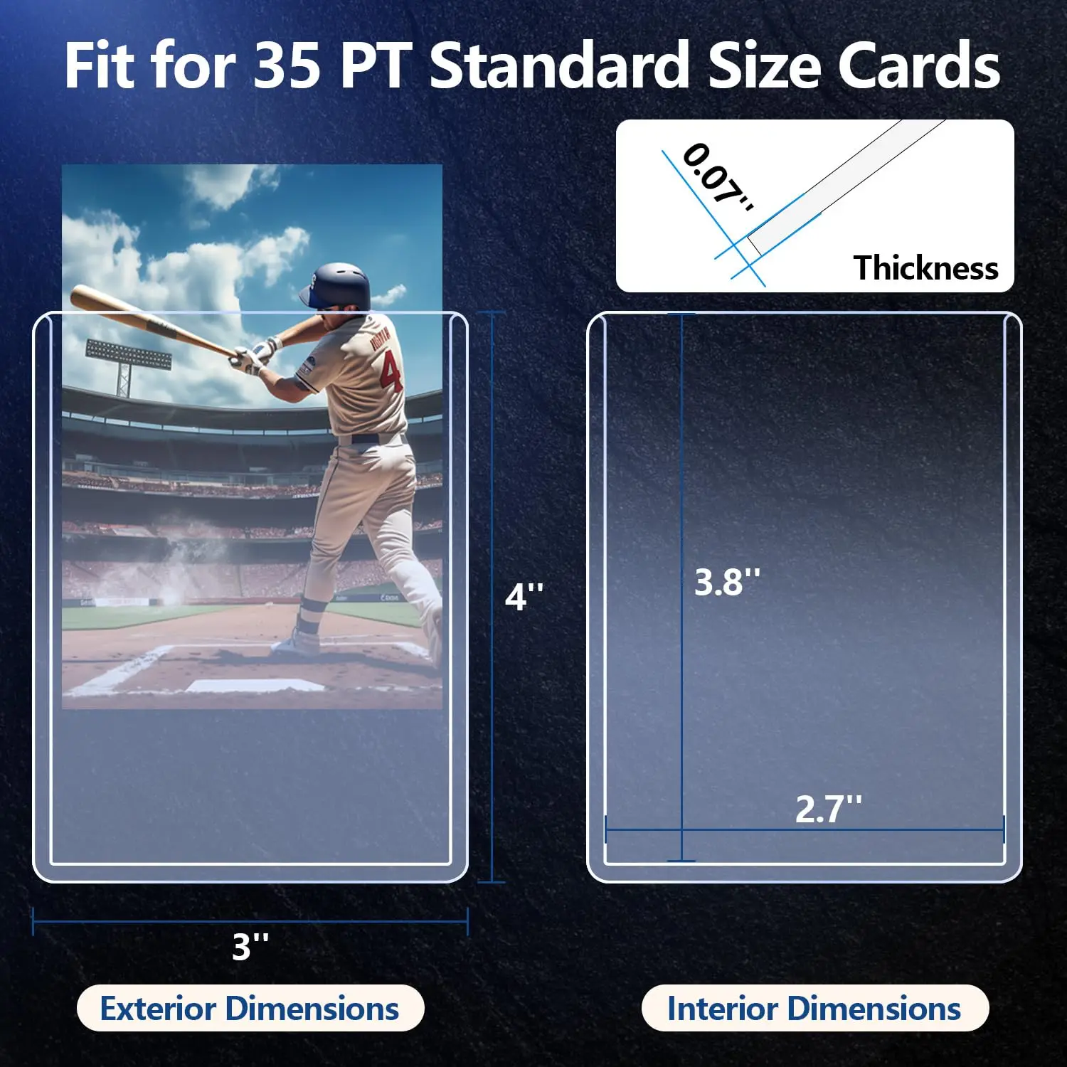 25-100 قطعة حافظة بطاقات صلبة حامل مضاد للخدش حامي تحميل علوي مناسب لـ YuGiOh بوكيمون سبورتس جمع بطاقات تخزين لعبة #4