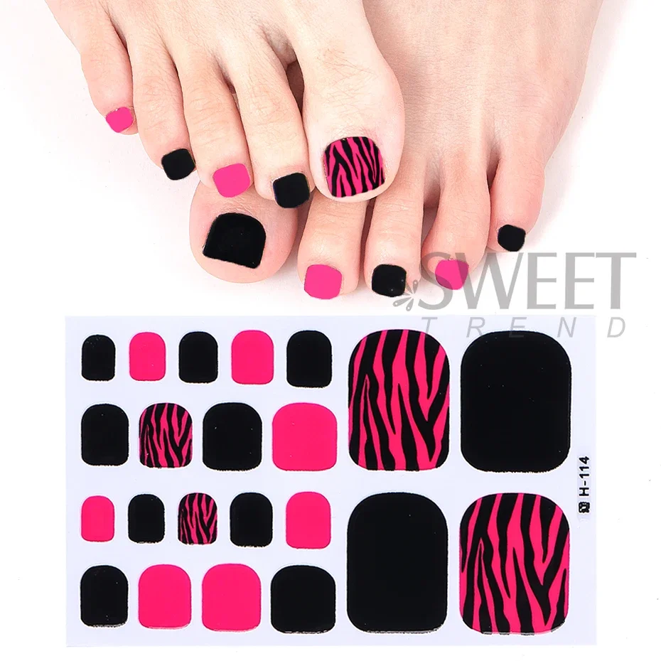 6 pz/set Gradiente Semi-Cururo Punta Del Gel Del Chiodo Avvolge Strisce di Colore Semplice Adesivo Gel Piede Punta Adesivi per L'estate Manicure Decor