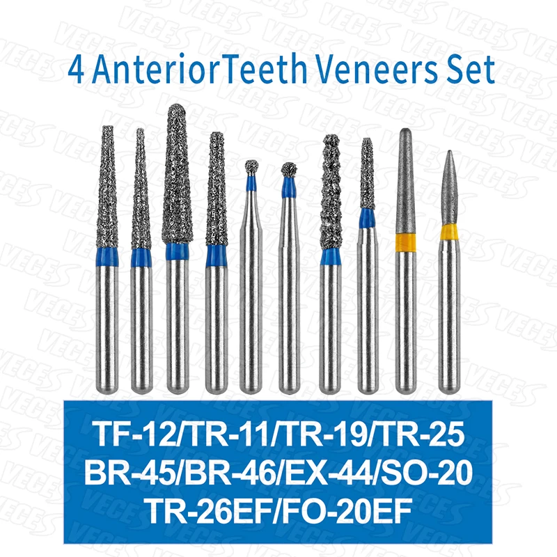 Dental Burs Set FG Diamond Burs Drills For High Speed handpiece Diamond Abrade Crown Cavity Preparation 10 pcs/box