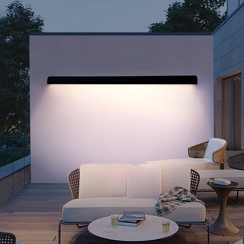 Strip Wall Lamp Outdoor Waterproof Villa Gate Courtyard Aisle Living Room Light Luxury Bedroom Modern Nordic Simple Wall Lamp