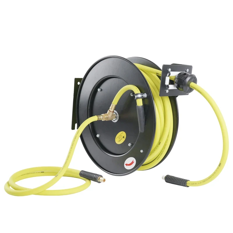 high quality 15M Retractable Swivel 3/8 Hybrid Hose Wall Mounted Heavy Industrial Commercial Compressor Reel
