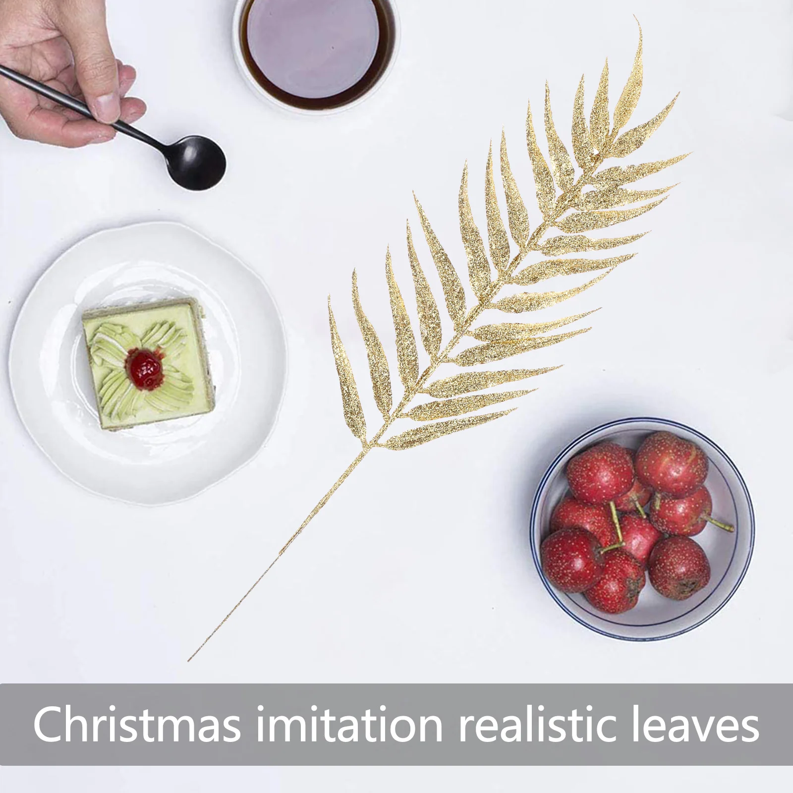 

5Pcs Christmas Leaves Ornaments Wear-Resistant Flannel Party Home Wedding Xmas Tree Decorative Leaves Ornaments