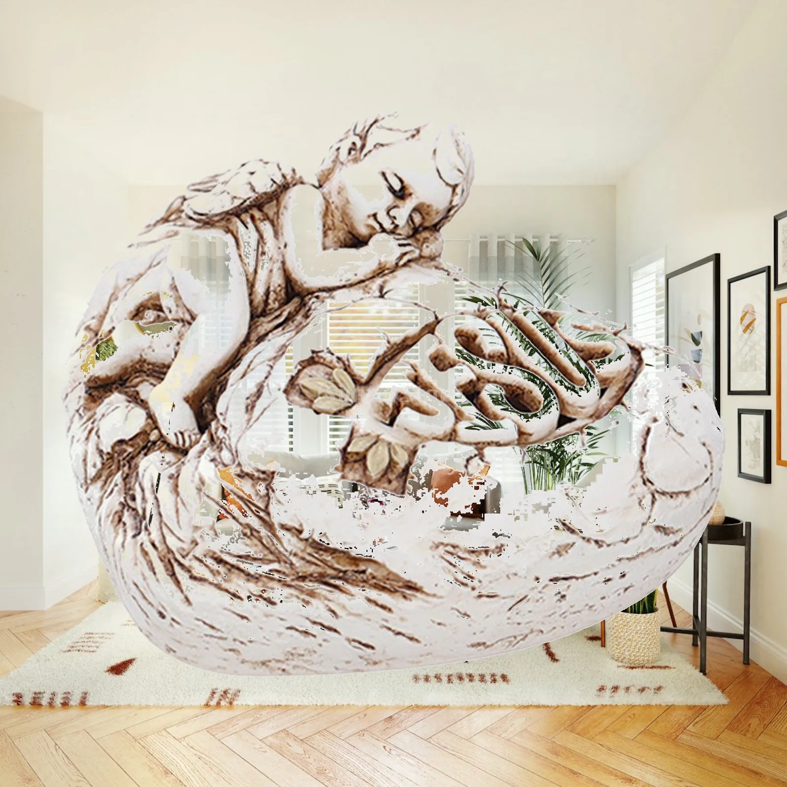 Praying Angel Cherub Figures Angel Statue Art Religious Crafts Office Hotel Desktop Decor Ornament Gifts