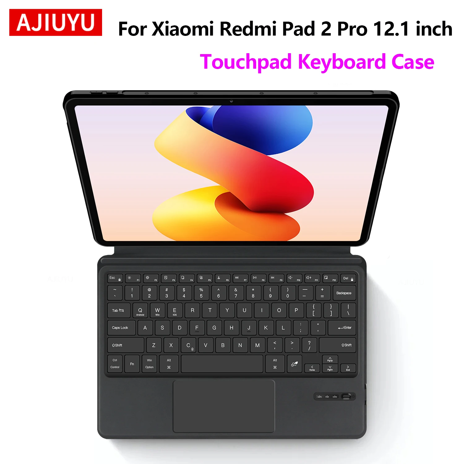 

AJIUYU Smart TouchPad Keyboard For Xiaomi Redmi Pad 2 Pro 12.1 Inch 2025 Case Wireless BT Tablet Keyboard Stand Folio Cover