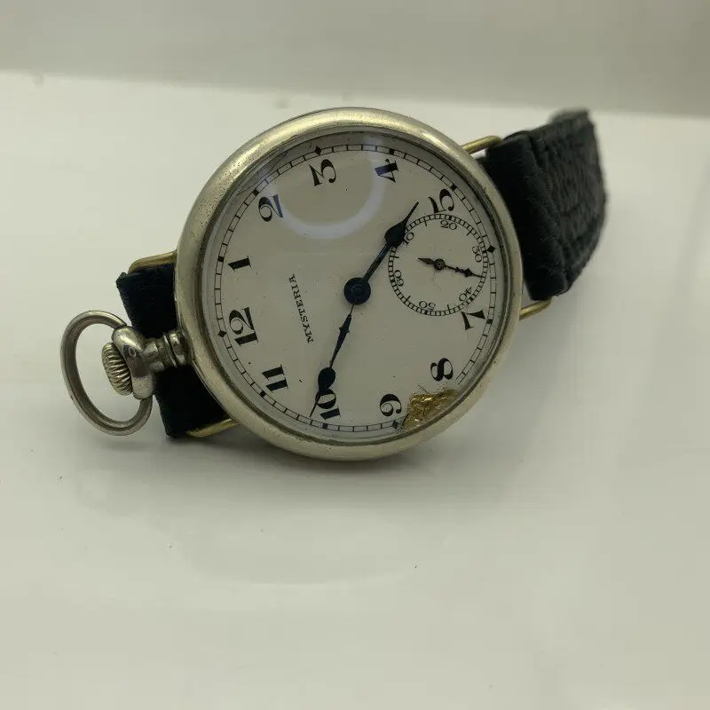 Reloj de bolsillo antiguo MYSTERIA, reloj de bolsillo antiguo modificado, movimiento mecánico manual, correa de cuero