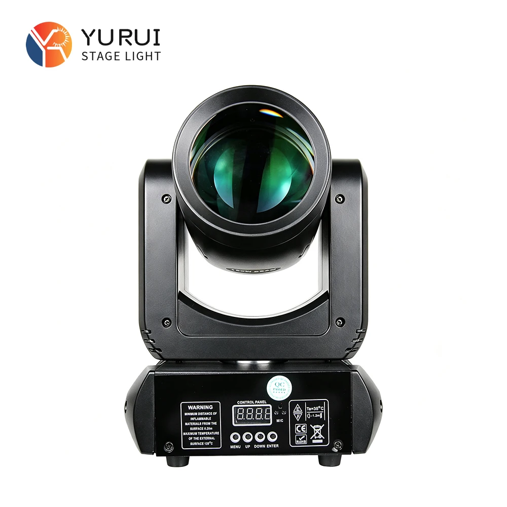 Moving Head Light with a 120W White LED Source，7 Colors + White，7 Gobos + Open，18-facet Prism