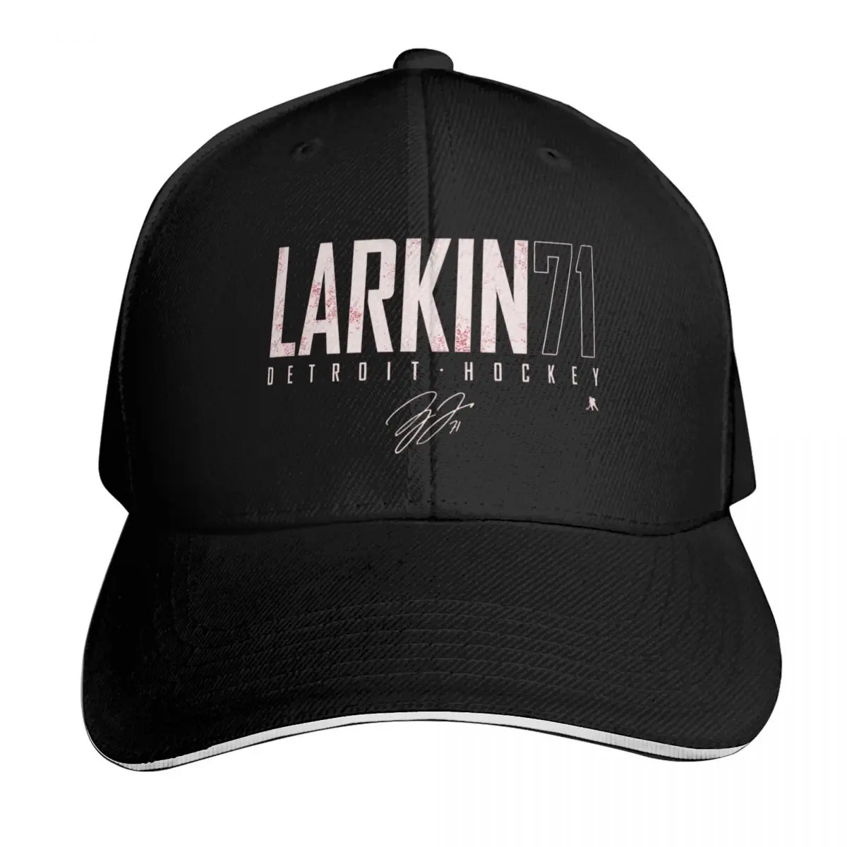 Dylan Larkin Elite Signatures Baseball Cap Strapback Dad Hat Six Panel Structured Crown Sun Protection UPF 50+