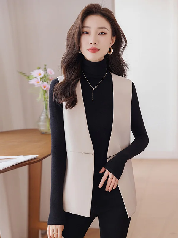 

Busin Sle Svel Vest Women's Spring 2026 New Long Casual Slimming Jaet Commute Wind ket Design Regular Thin