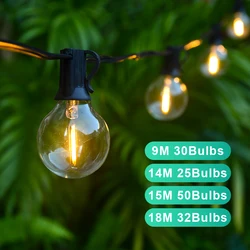 15M 18M G40 LED String Light Fairy Retro Wedding Backyard Decoration Garden Patio Light String Outdoor Light Garland