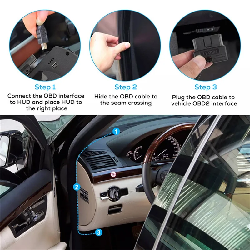 سيارة رئيس يصل العرض obdii + نظام تحديد المواقع الذكية مقياس عالية الوضوح عداد السرعة أداة تشخيص السيارة obd خطأ رمز القضاء أداة