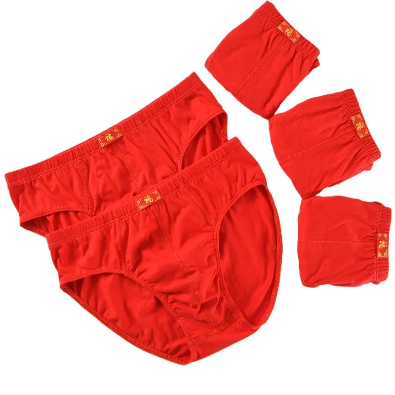 5 pz/lotto Biancheria Intima Da Uomo Slip In Cotone Rosso Slip Da Uomo Plus Size 5XL Biancheria Intima Degli Uomini Mutandine e boxer Mutandine Traspiranti Solido Panty