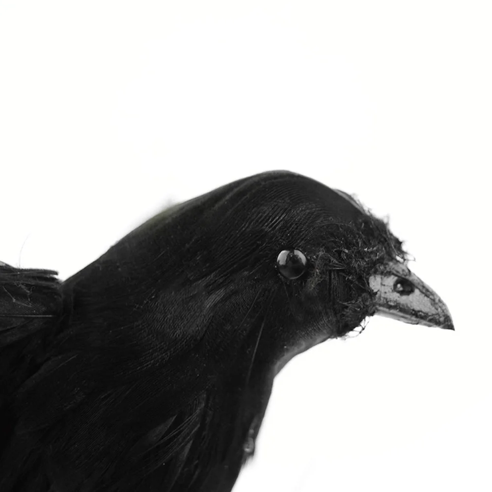 1Pcs Simulated Crow Prop Black Realistic Crow Decor for Halloween Easter Indoor Outdoor Porch Desk Yard Scarecrow Window Shelf