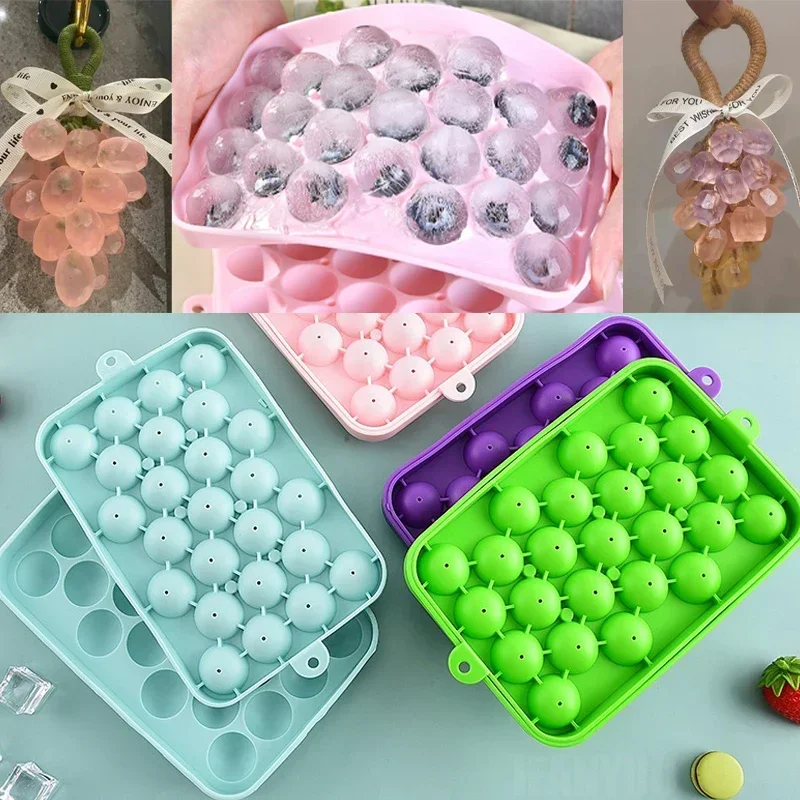 2026 Top Quality Silicone Grape Ball Molds Set,Round Shape Handmade Soap Candle Molds,One String of Grape DIY Craft Making Molds