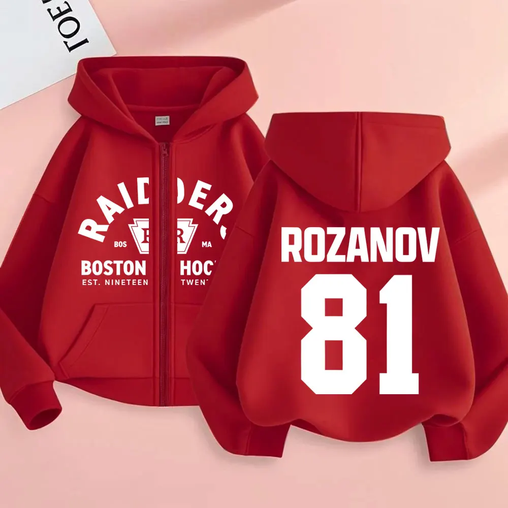 Beheizte Rivalry LIya Rozanov 81 Boston Raiders Zipper Hoodie Männer Frauen Casual Übergroße Zip Up Jacke Männliche Sweatshirt Streetwear – Detail 5