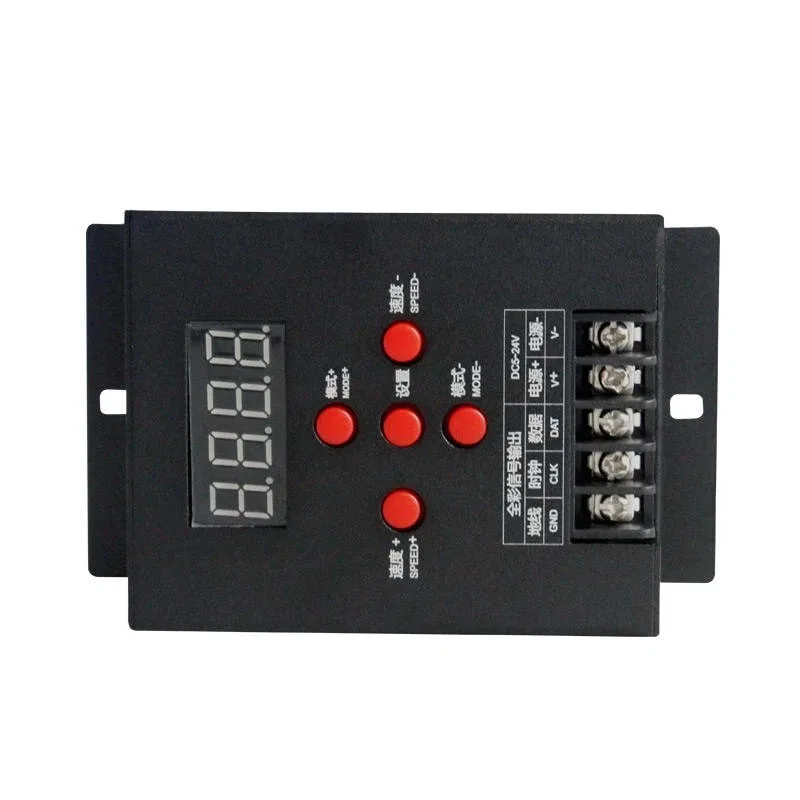 T-500 LED Controller for WS2811 WS2801 LPD6803 TM1903 1903 16703 LED Strips with 512 Channel Output and Digital Display