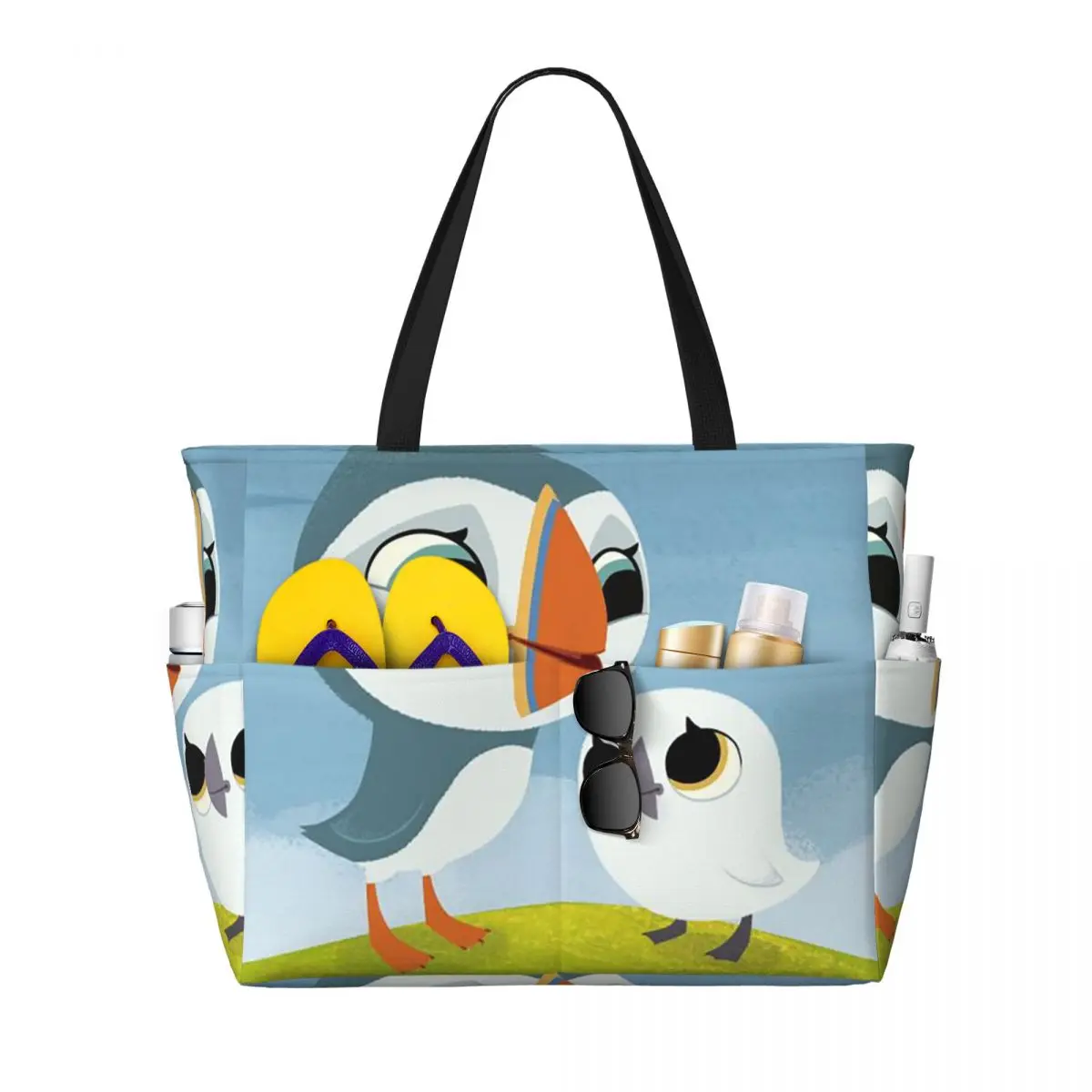 

Puffin Rock And New Friends Beach Tote Bag Sport Gym Yoga Duffle Large Tote Bag Women Travel Bag Fitness bag